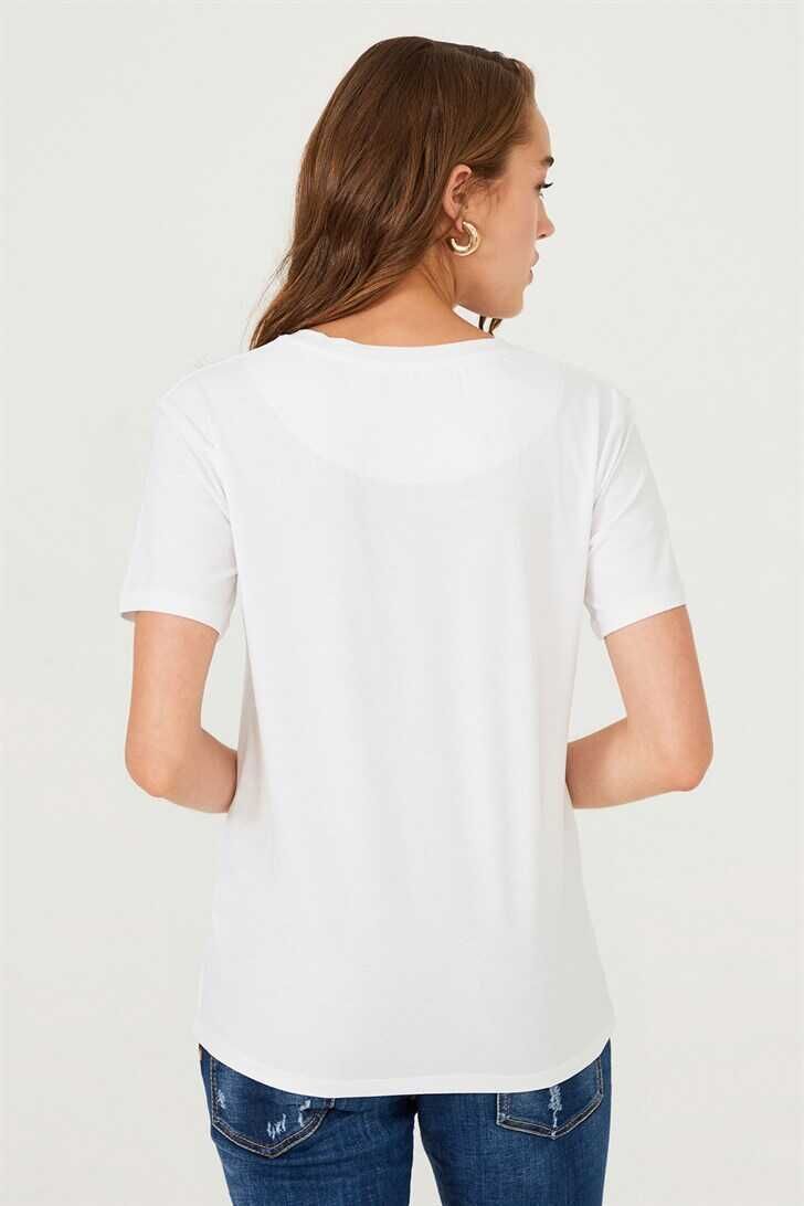 Kadın Etnik Desenli T-Shirt - 14