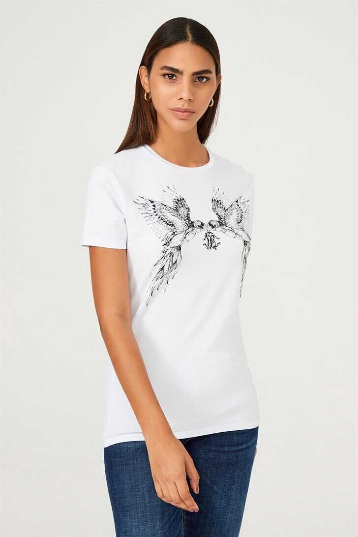 Kadın Kuş Figürlü T-Shirt - 4