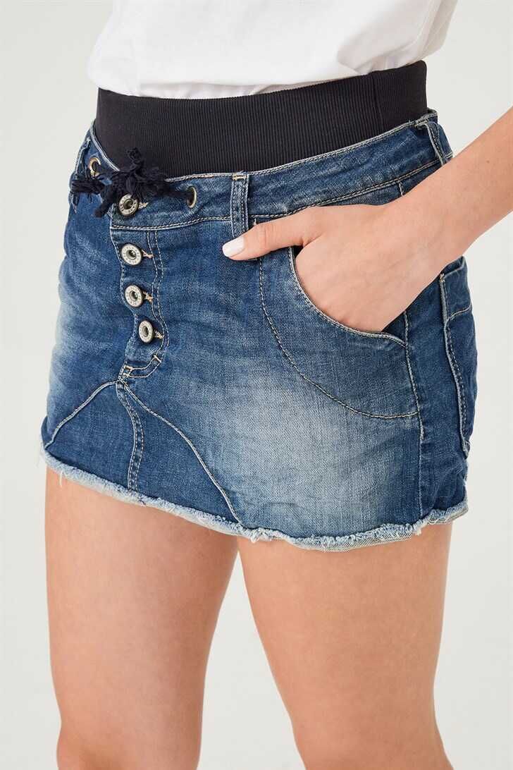 Kadın Mini Kot Etek - 2