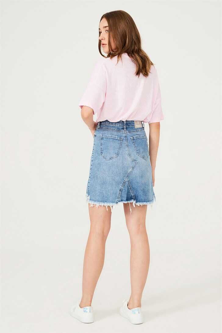 Kadın Mini Kot Etek - 4