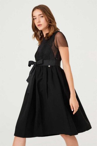 Kadın Tül Detaylı Abiye Elbise - 2