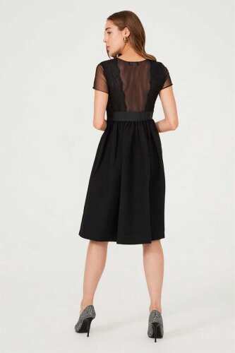 Kadın Tül Detaylı Abiye Elbise - 4