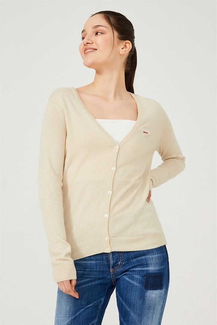 Kadın Uzun Kollu Triko Hırka - 1