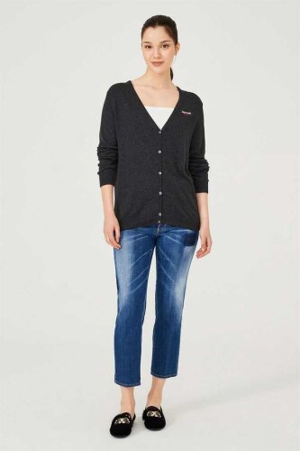 Kadın Uzun Kollu Triko Hırka - 4