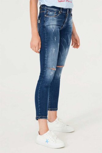 Kadın Yırtık Detay Jeans - 3