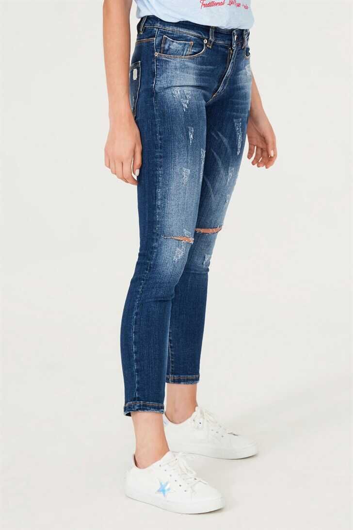 Kadın Yırtık Detay Jeans - 3