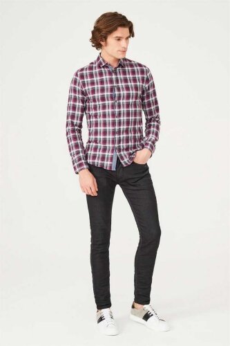 Kareli Uzun Kollu Erkek Gömlek - 2