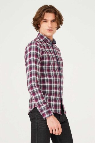 Kareli Uzun Kollu Erkek Gömlek - 3