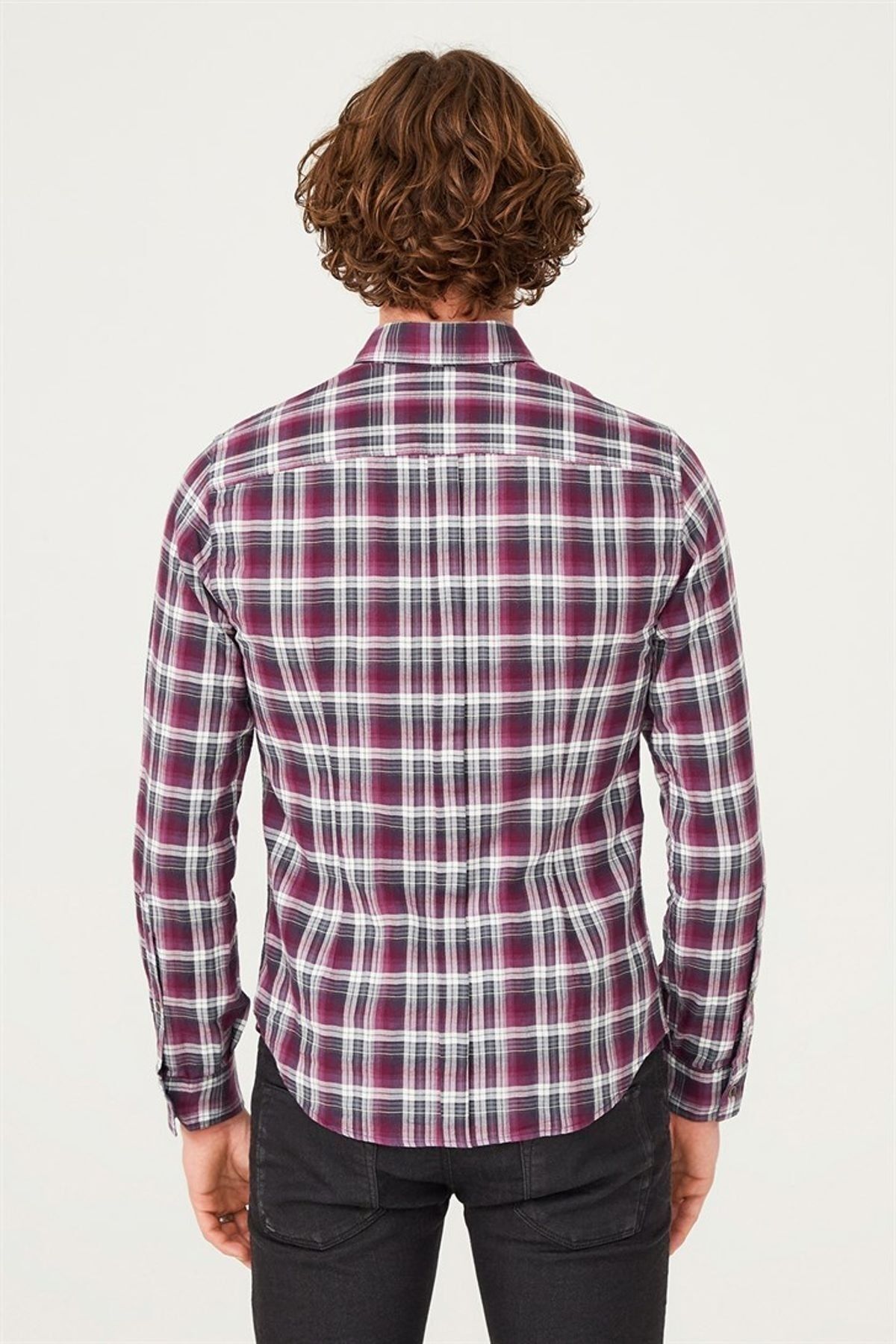 Kareli Uzun Kollu Erkek Gömlek - 8