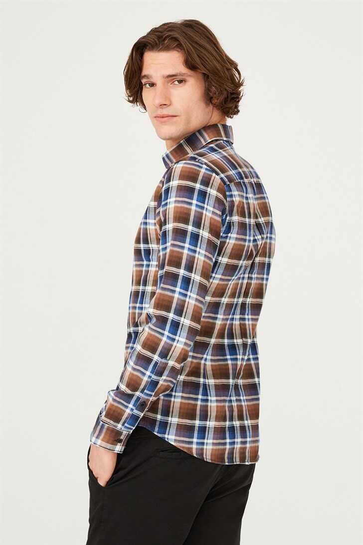 Kareli Uzun Kollu Erkek Gömlek - 3