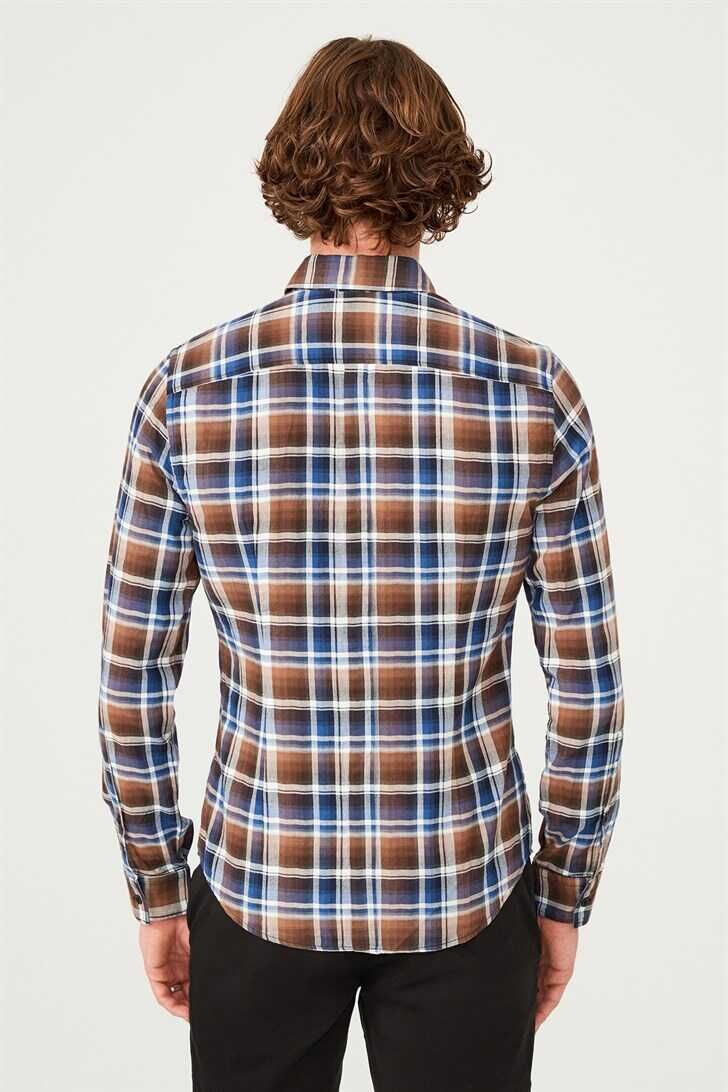 Kareli Uzun Kollu Erkek Gömlek - 4