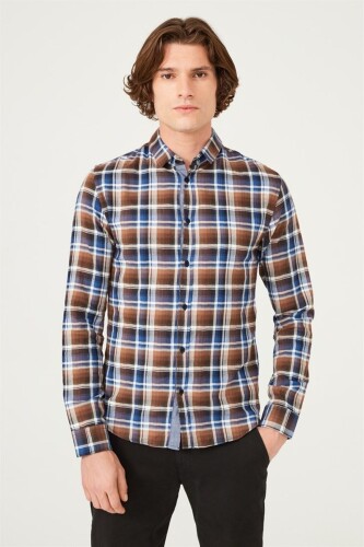 Kareli Uzun Kollu Erkek Gömlek - 5