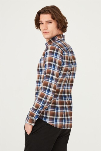 Kareli Uzun Kollu Erkek Gömlek - 7