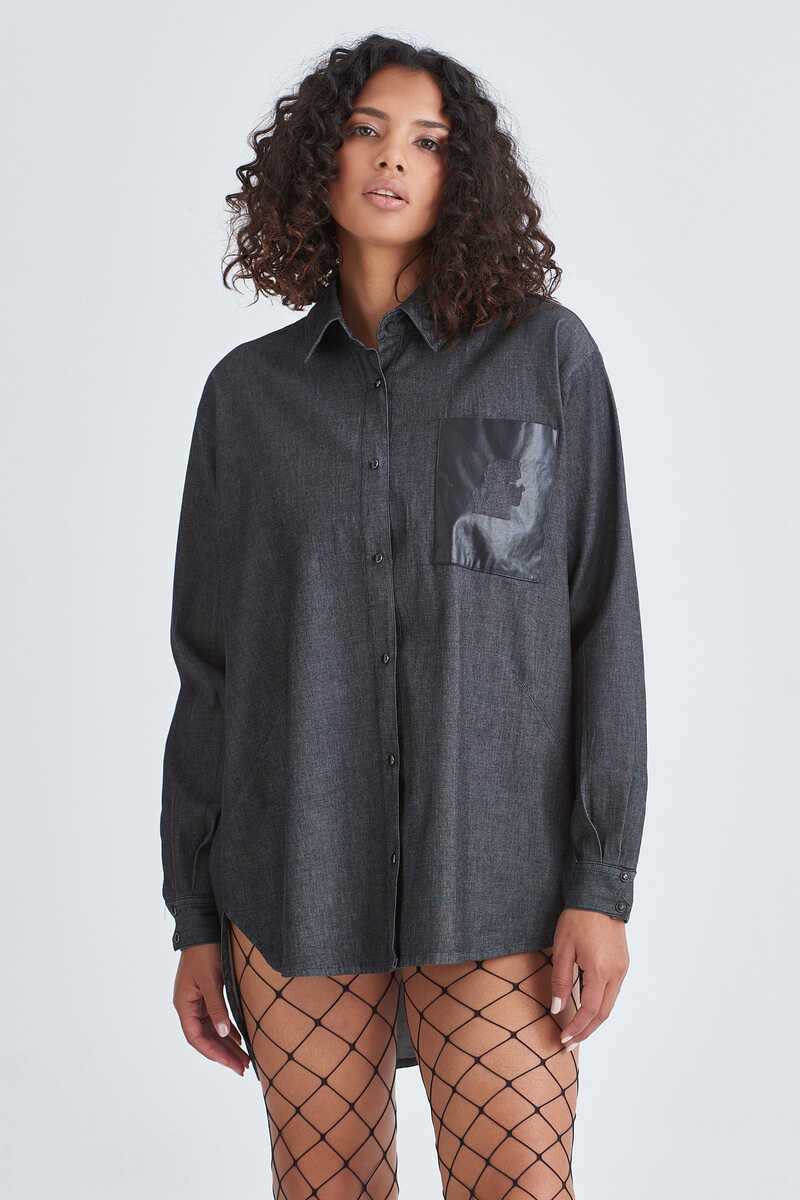 Karl Lagerfeld Denim Kadın Oversize Gömlek - 1