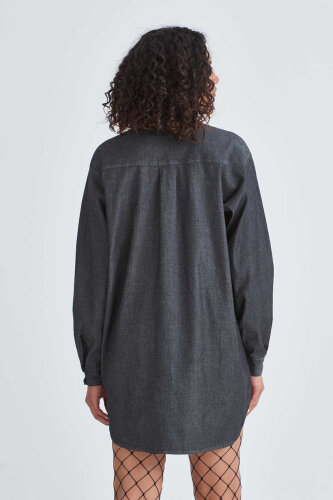 Karl Lagerfeld Denim Kadın Oversize Gömlek - 4