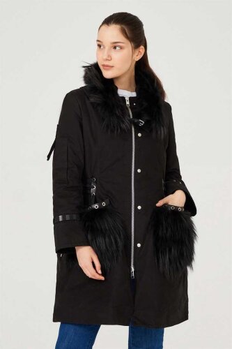 Kürk Yaka Kadın Kaban - Ermanno Scervino