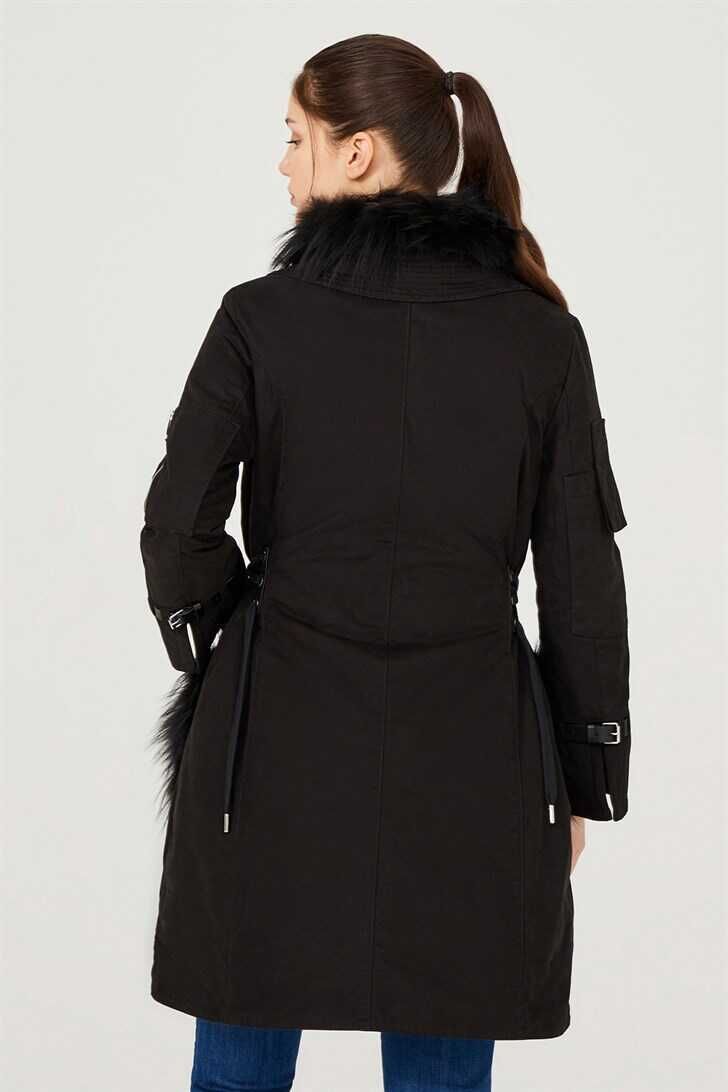 Kürk Yaka Kadın Kaban - 6