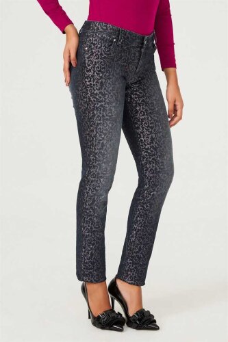 Leopar Desenli Kadın Jeans - 2