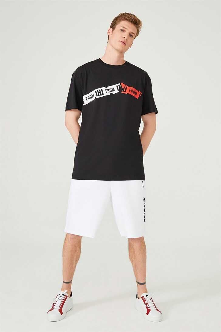 Les Hommes Oversize Yazılı Erkek T-Shirt - 1