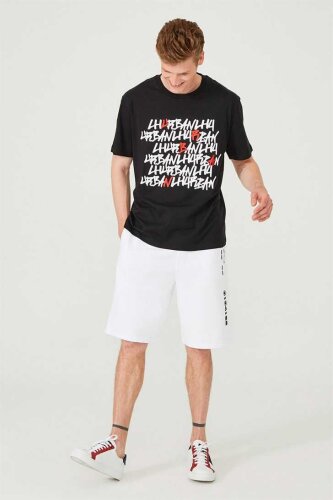 Les Hommes Urban Erkek Bisiklet Yaka Kısa Kollu T-Shirt - Les Hommes