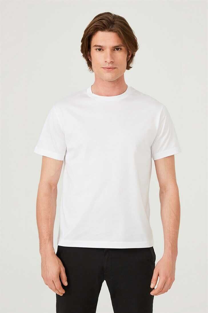 Les Hommes Yazılı Bisiklet Yaka Erkek T-Shirt - 1