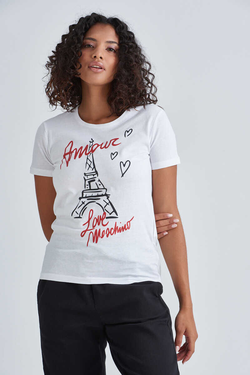 Lıove Moschino Kadın Yazılı T-Shirt - 1