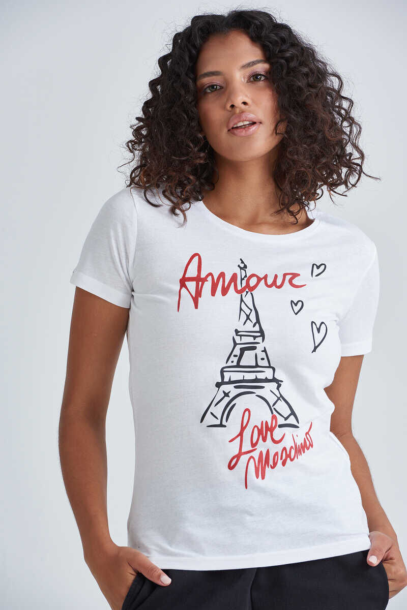 Lıove Moschino Kadın Yazılı T-Shirt - 3