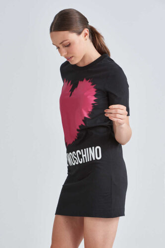 Love Moschino Baskılı Kadın Mini Elbise - 3