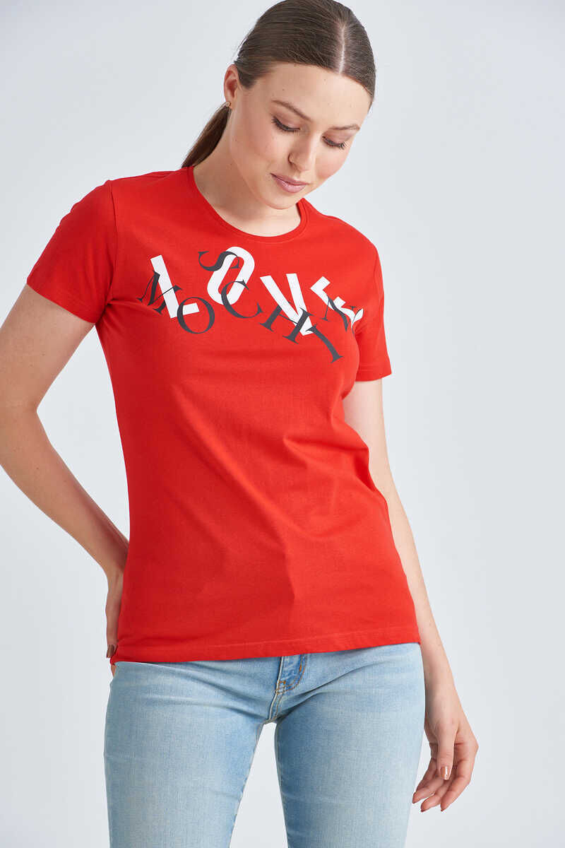 Love Moschino Bisiklet Yaka Kadın T-Shirt - 1