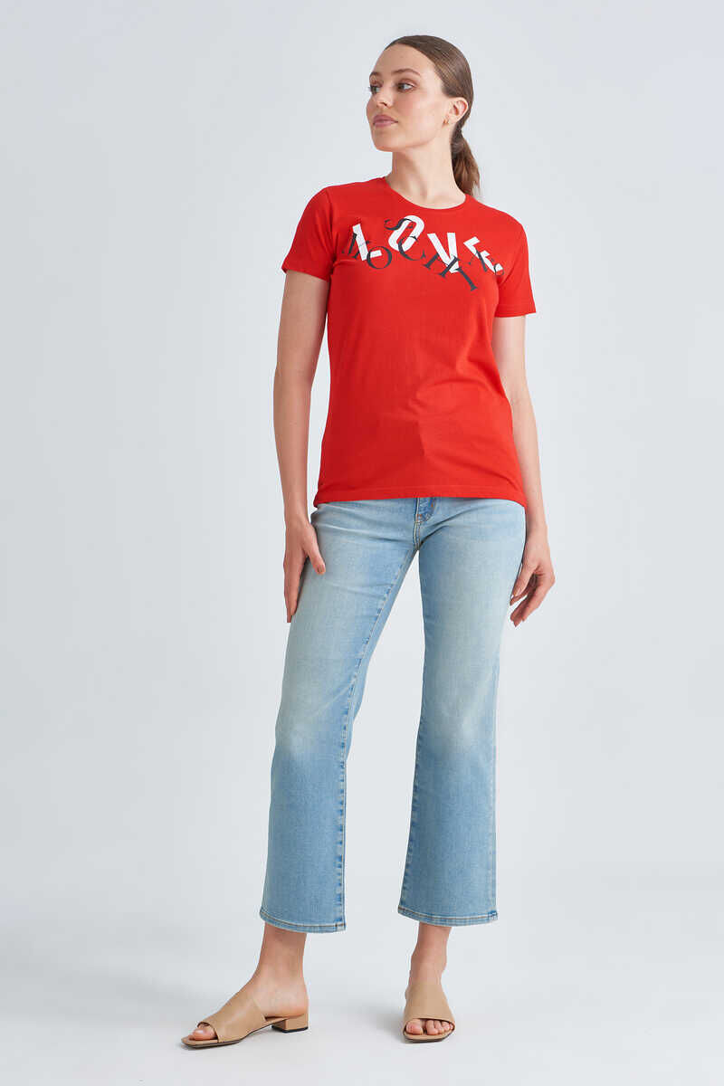 Love Moschino Bisiklet Yaka Kadın T-Shirt - 2