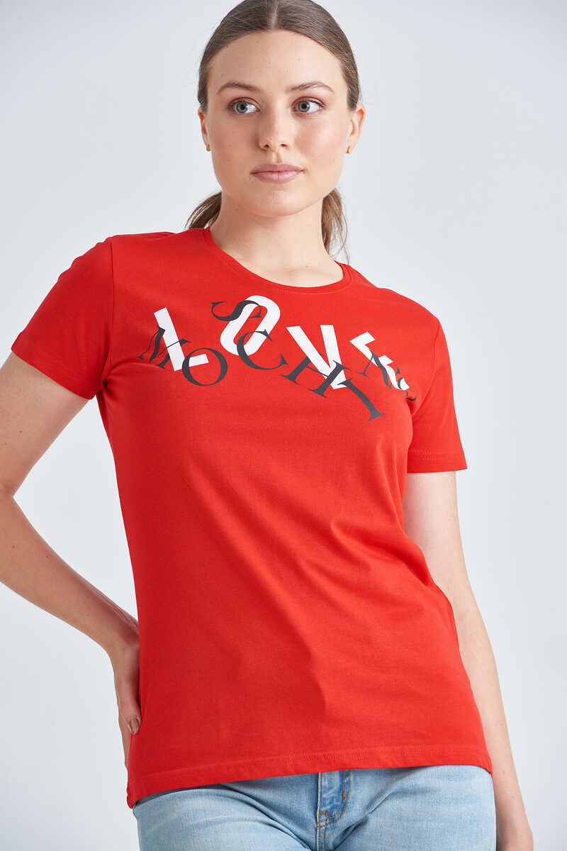 Love Moschino Bisiklet Yaka Kadın T-Shirt - 3