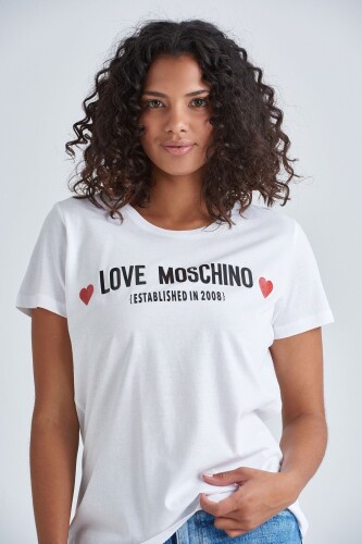 Love Moschino Bisiklet Yaka Kadın T-Shirt - 7