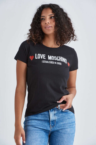 Love Moschino Bisiklet Yaka Kadın T-Shirt - 1
