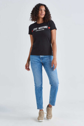 Love Moschino Bisiklet Yaka Kadın T-Shirt - 2