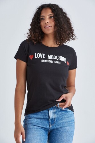 Love Moschino Bisiklet Yaka Kadın T-Shirt - 5