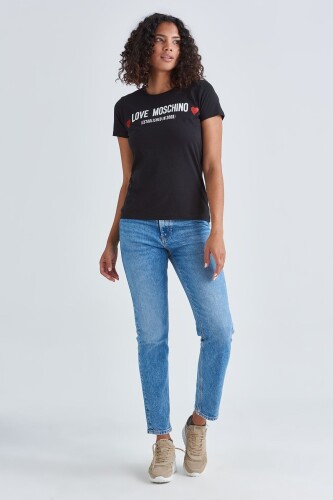 Love Moschino Bisiklet Yaka Kadın T-Shirt - 6