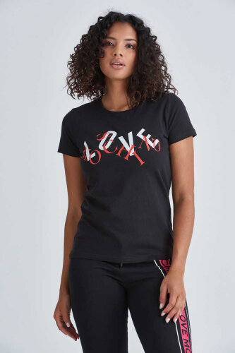 Love Moschino Bisiklet Yaka Kadın T-Shirt - Love Moschino