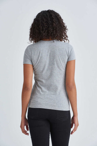 Love Moschino Bisiklet Yaka Logolu Kadın T-Shirt - 4