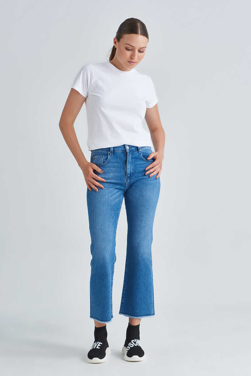 Love Moschino İspanyol Paça Crop Kadın Jean - 1