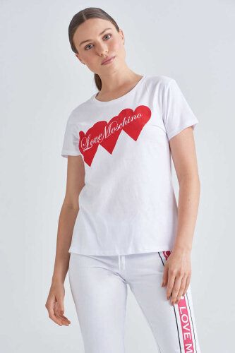 Love Moschino Kadın Bisiklet Yaka T-Shirt - Love Moschino