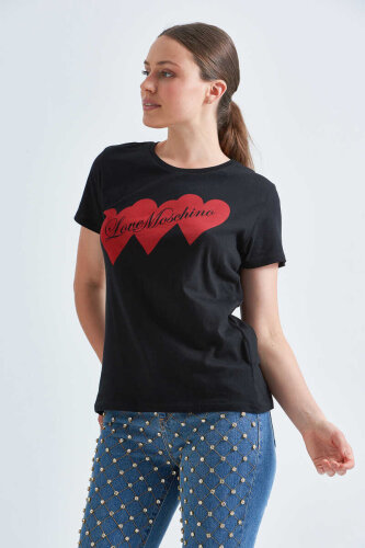 Love Moschino Kadın Bisiklet Yaka T-Shirt - 2