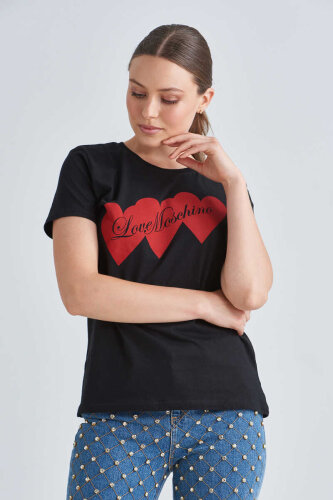 Love Moschino Kadın Bisiklet Yaka T-Shirt - 3