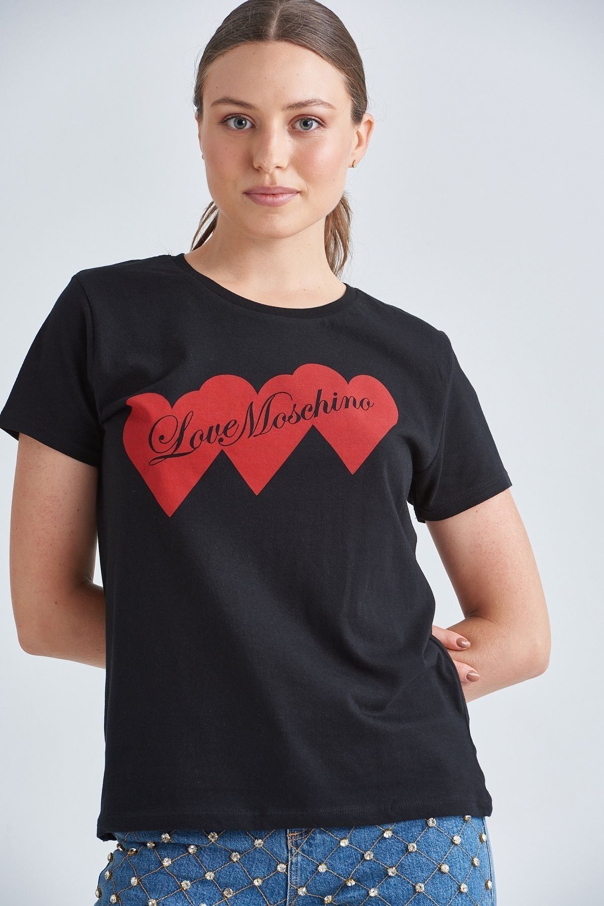 Love Moschino Kadın Bisiklet Yaka T-Shirt - 5