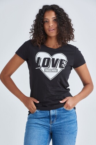 Love Moschino Kadın Bisiklet Yaka T-Shirt - 8