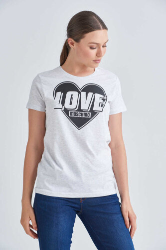 Love Moschino Kadın Bisiklet Yaka T-Shirt - Love Moschino