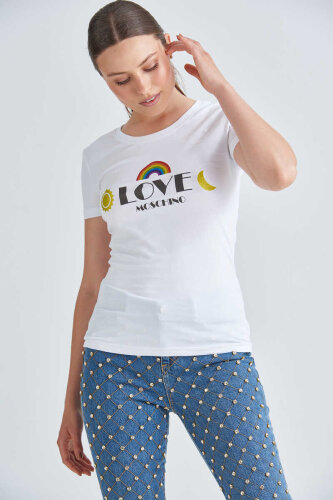 Love Moschino Kadın Bisiklet Yaka T-Shirt - 2