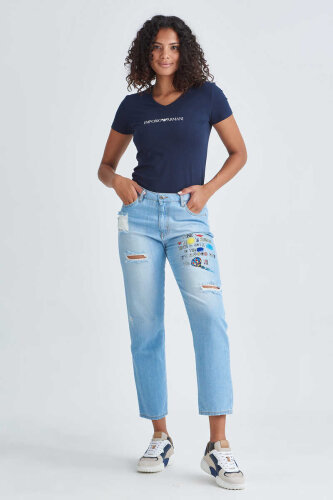 Love Moschino Kadın Boyfriend Jeans - Love Moschino