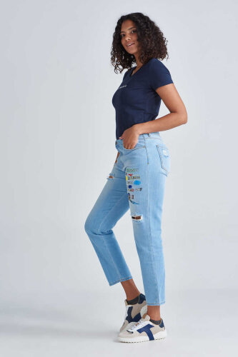 Love Moschino Kadın Boyfriend Jeans - 2