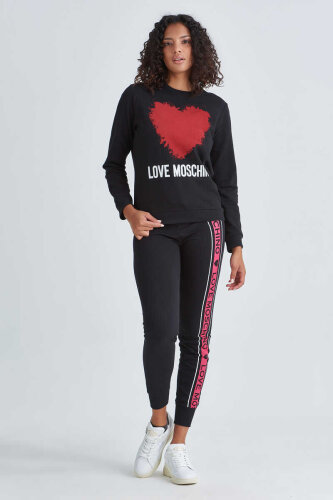 Love Moschino Kadın Kalp Logolu Sweatshirt - 2