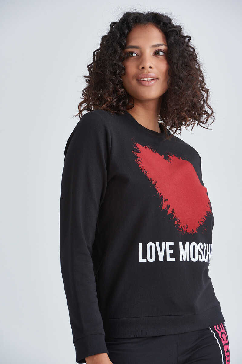 Love Moschino Kadın Kalp Logolu Sweatshirt - 3